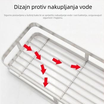 Nehrđajući čelični zidni držač za začine — bez bušenja, kuhinjska polica za pohranu