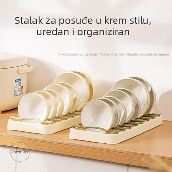 Odvojivi stalak za suđe u kuhinji s podesivim skladišnim prostorom