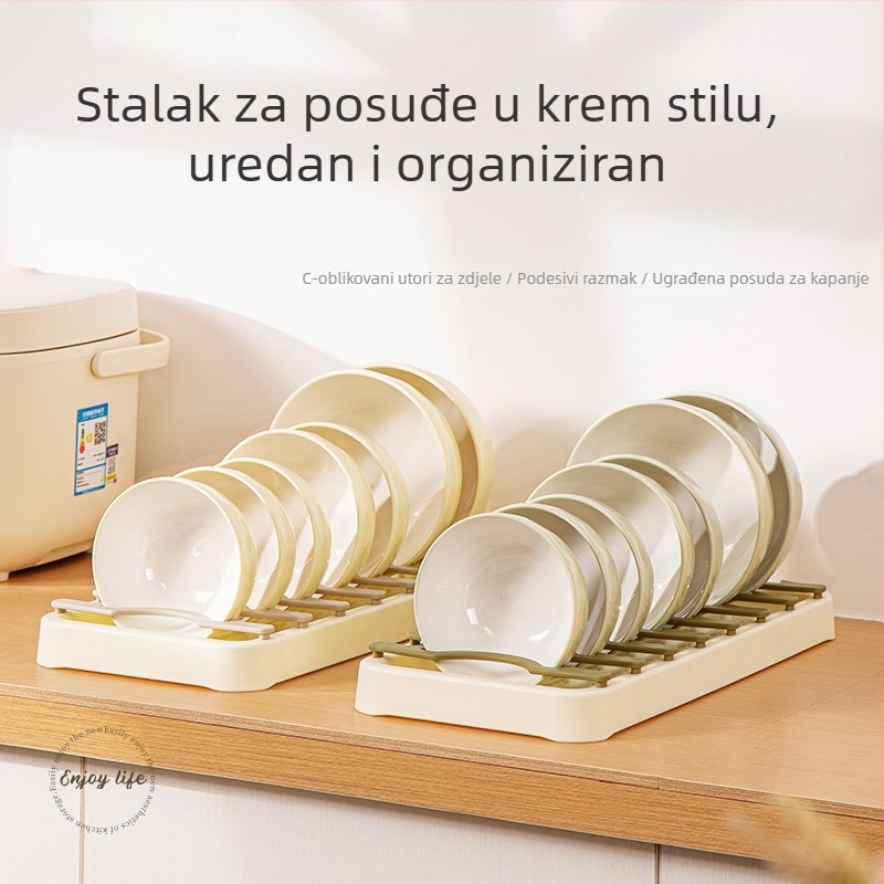 Odvojivi stalak za suđe u kuhinji s podesivim skladišnim prostorom
