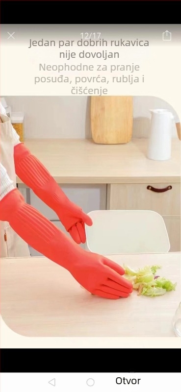 Ženske dugačke rukavice za kuhinju s fleeceom, vodootporne latex rukavice za pranje posuđa