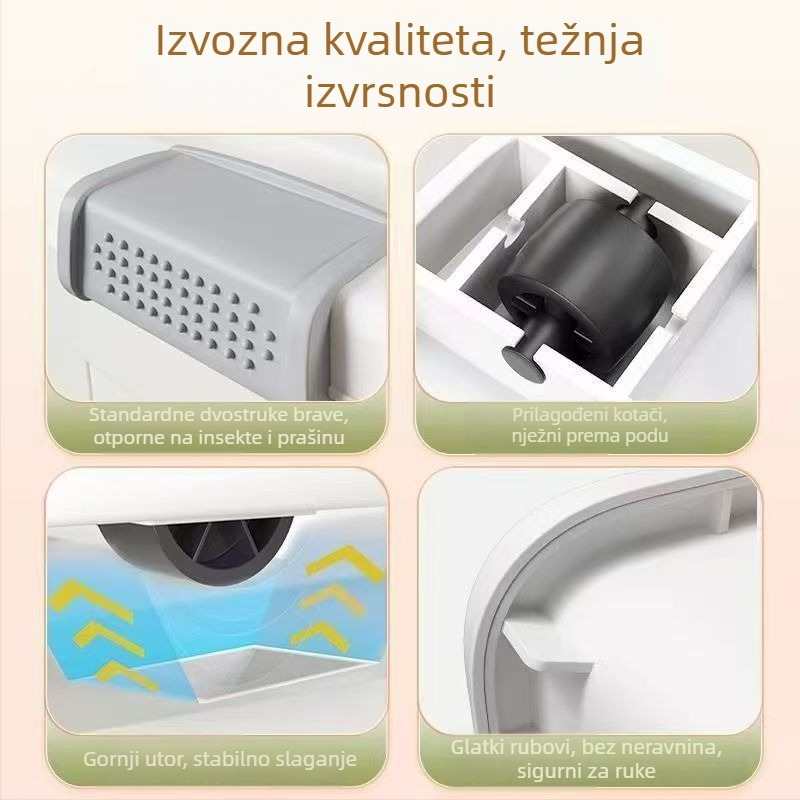 Kutija za skladištenje od plastike velikog kapaciteta, PP kvalitete hrane, otporna na vlagu, slaganja, namijenjena za kućnu ili studentsku upotrebu za odlaganje odjeće i sitnica.