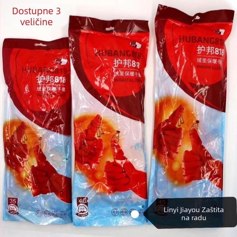 Produžene debeli kućni rukavice s baršunastom podstavom, vodootporne i tople, gumene