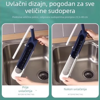Izvlačni držač za odvodnju sudopera, štedljiv prostor, višefunkcijski dodatak za filtriranje vode, bez montaže, jednostavno rastavljanje