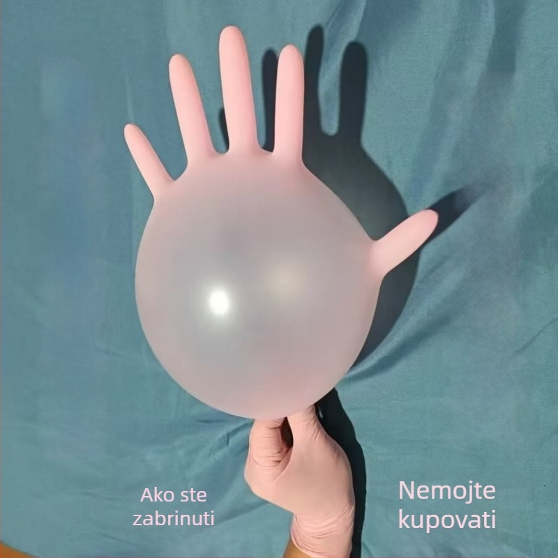Ružičaste jednokratne nitrilne rukavice za kućnu upotrebu, otporne na kiseline i baze, vodootporne, otporne na ulje, protuklizne, izdržljive