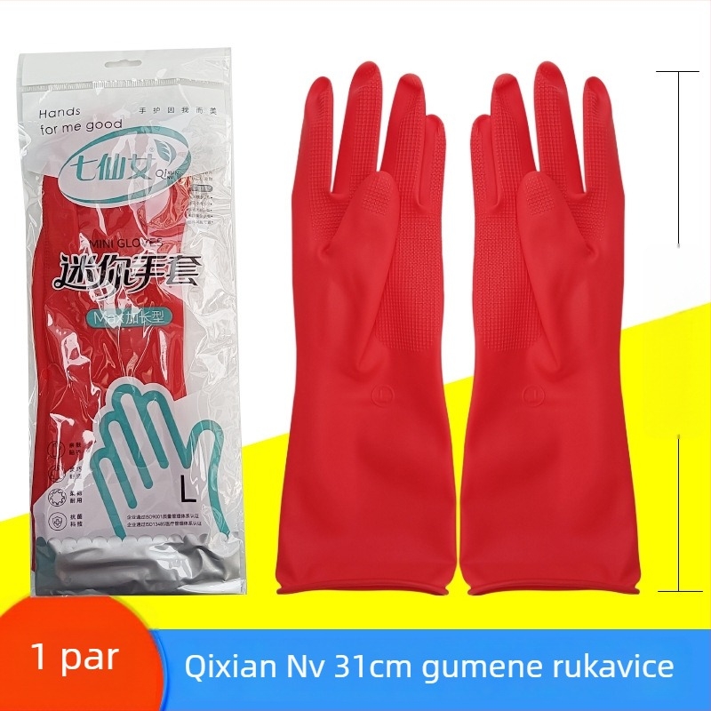 Seven Fairies latex rukavice, duljina 31 cm, vodootporne kućne rukavice za pranje posuđa i rublja