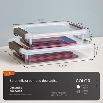 Xitianlong Kutija za dokumente i kartice — Desktop organizator od PP plastike, moderni minimalistički dizajn, jednobojna boja