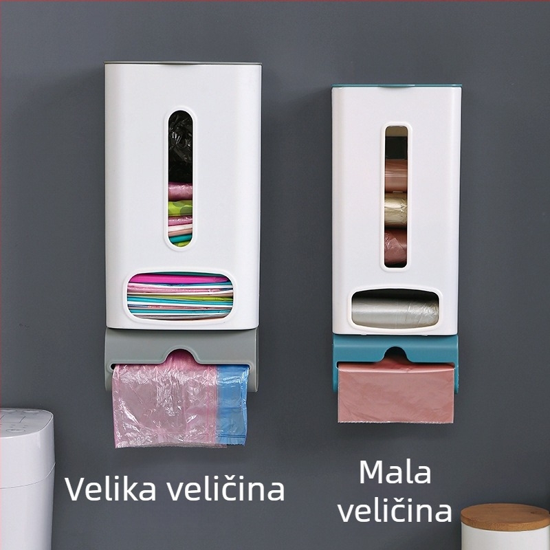 Zidna kutija za skladištenje vrećica za smeće, kuhinja, 2L kapacitet, PP plast, moderan minimalistički dizajn