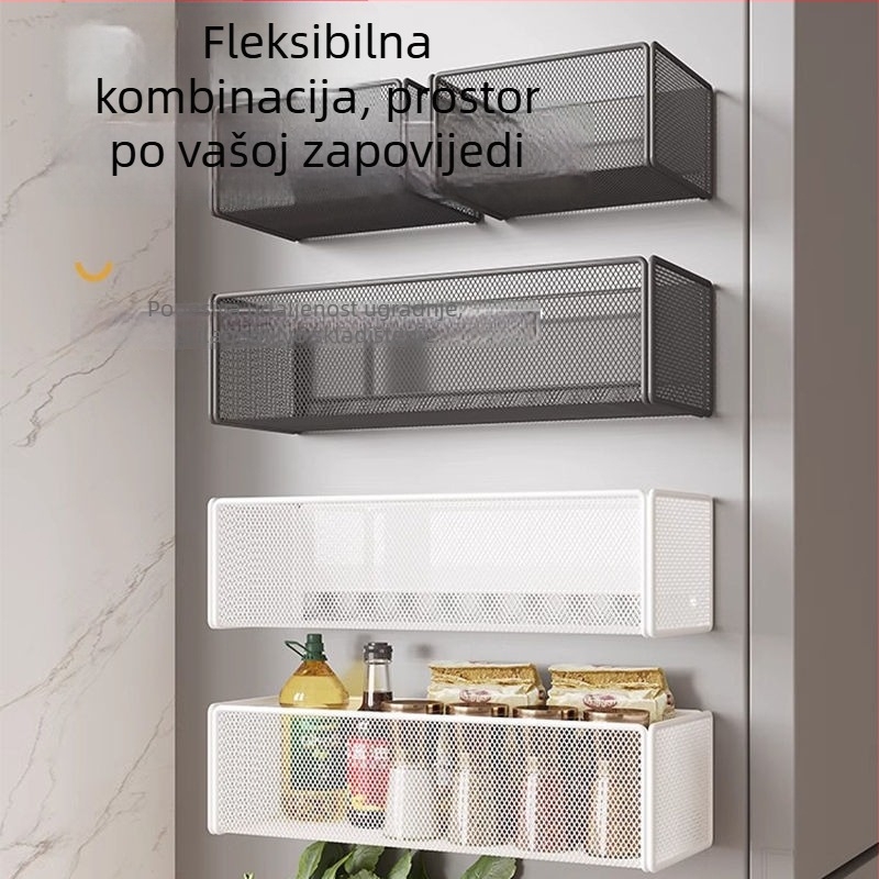 Magnetska viseća košara za hladnjak – zidni kuhinjski organizator, višefunkcionalan, bez ugradnje