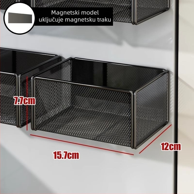 Magnetska viseća košara za hladnjak – zidni kuhinjski organizator, višefunkcionalan, bez ugradnje