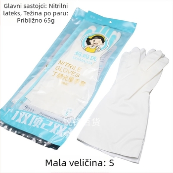 Nitrilne rukavice za kućanstvo, za pranje posuđa, duljina 32 cm, standardne debljine, vodootporne za čišćenje