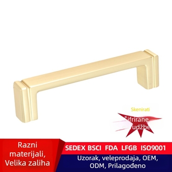 Visokokvalitetne metalne ručke za namještaj s minimalističkim dizajnom za ormar, ormar za cipele i ladice; prilagodba izvan standarda