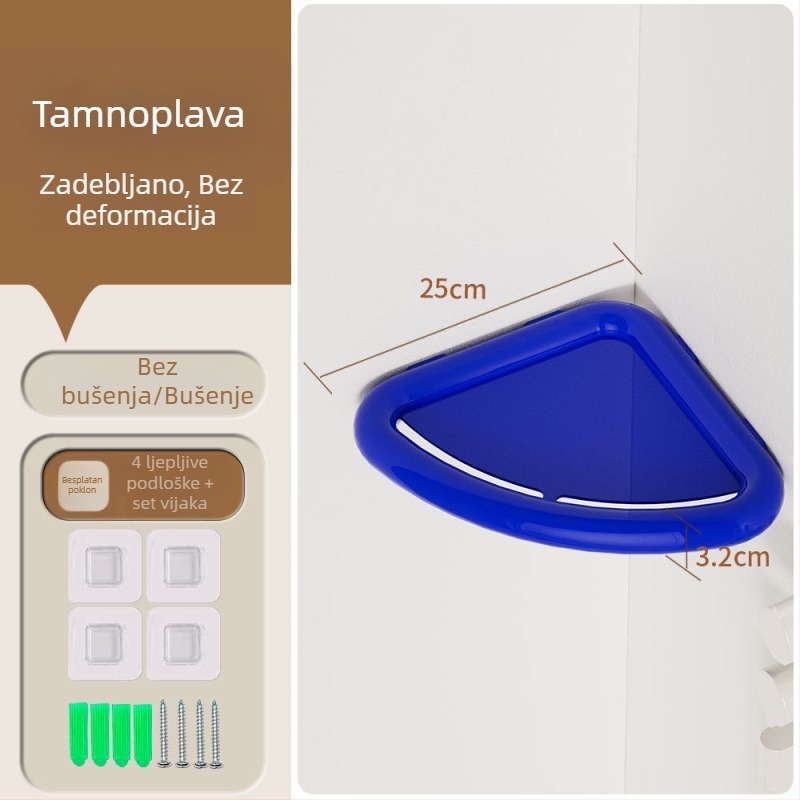 Zidni trokutasti organizator za skladištenje, bez bušenja, ABS, moderan minimalistički dizajn, višenamjenski za kuhinju, kupaonicu, spavaću sobu i dnevni boravak