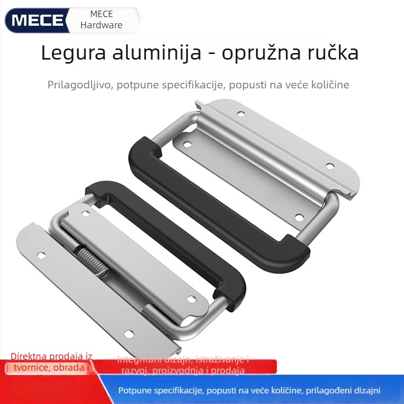 Sklopiva ručka od aluminijskog legure s oprugom za ormariće i kutije za opremu