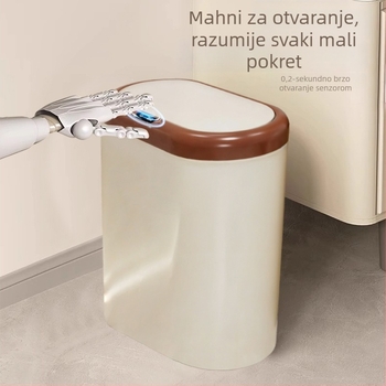Pametna kanta za otpad s senzorom, automatsko otvaranje poklopca, za kućnu upotrebu; pogodna za kupaonicu, dnevni boravak i spavaću sobu