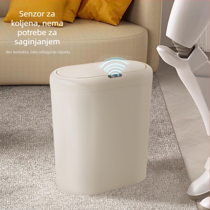 Pametna kanta za otpad s senzorom, automatsko otvaranje poklopca, za kućnu upotrebu; pogodna za kupaonicu, dnevni boravak i spavaću sobu