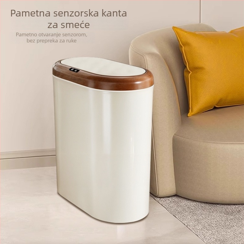 Pametna kanta za otpad s senzorom, automatsko otvaranje poklopca, za kućnu upotrebu; pogodna za kupaonicu, dnevni boravak i spavaću sobu