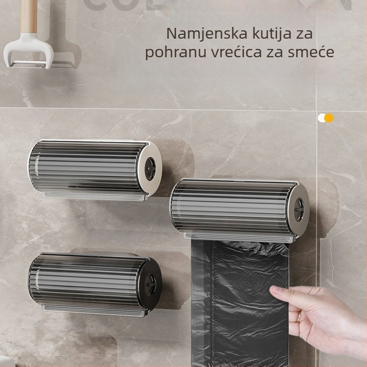 Yan Zhe Kutija za odlaganje vrećica za smeće, zidna, izvlačna, plastični organizator vrećica za kuhinju, velik kapacitet