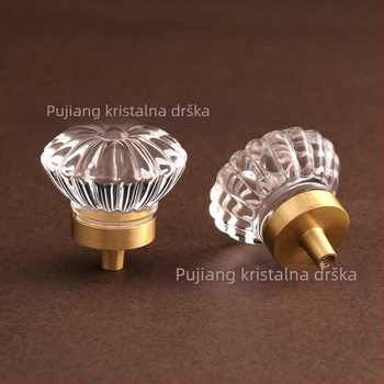 Francuski stil kristalna ručka za ormariće, garderobe i ladice, mesingana s jednim otvorom, lagani luksuzni metalni ručak, INS stil