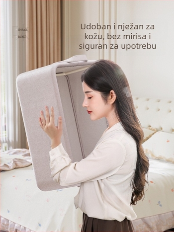 Kutija za skladištenje odjeće za kućnu upotrebu, organizator garderobe, slojevito rješenje za pohranu, velik kapacitet, košara za pohranu od pamuka s metalnim okvirom