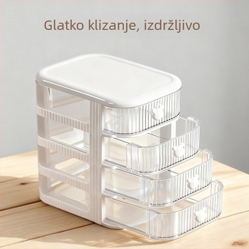Prozirni plastični stolni organizator za pohranu s višeslojima pretincima, velik kapacitet