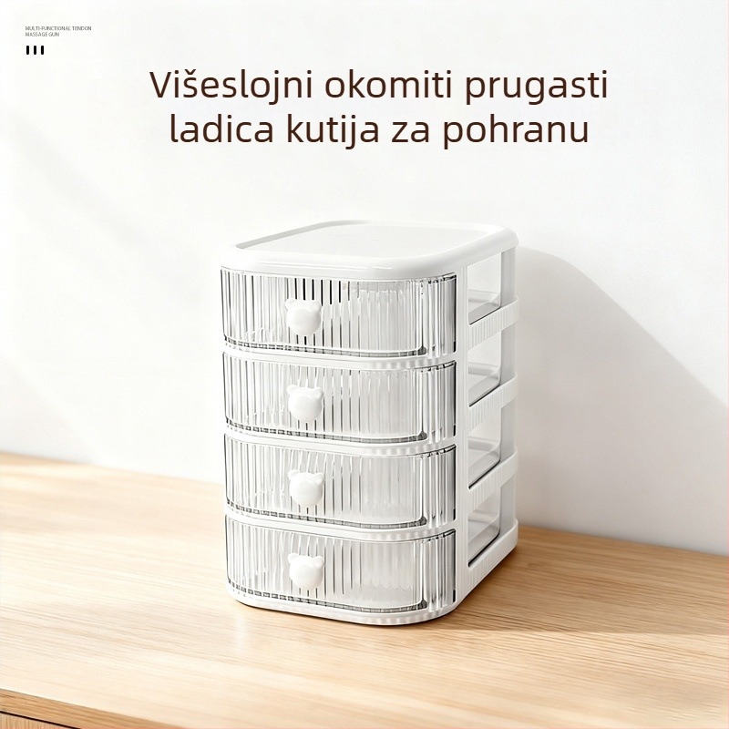 Prozirni plastični stolni organizator za pohranu s višeslojima pretincima, velik kapacitet