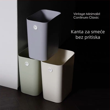 Kantica za otpad bez poklopca, uskog francuskog stila, kvadratnog oblika, 6 l, plastična, za dnevnu sobu, kuhinju, spavaću sobu i kupaonu