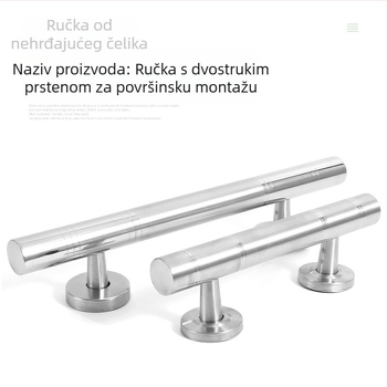 Debljana kvaka od nehrđajućeg čelika za vrata, zaštita od krađe, za staklena vrata tuš-kabine i kupaonice