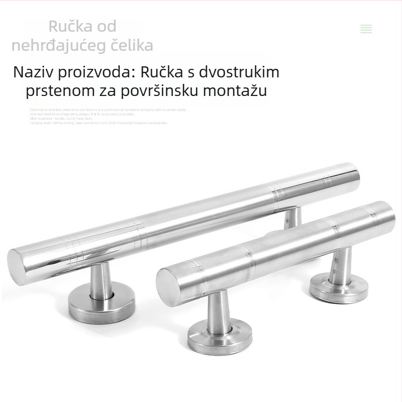 Debljana kvaka od nehrđajućeg čelika za vrata, zaštita od krađe, za staklena vrata tuš-kabine i kupaonice
