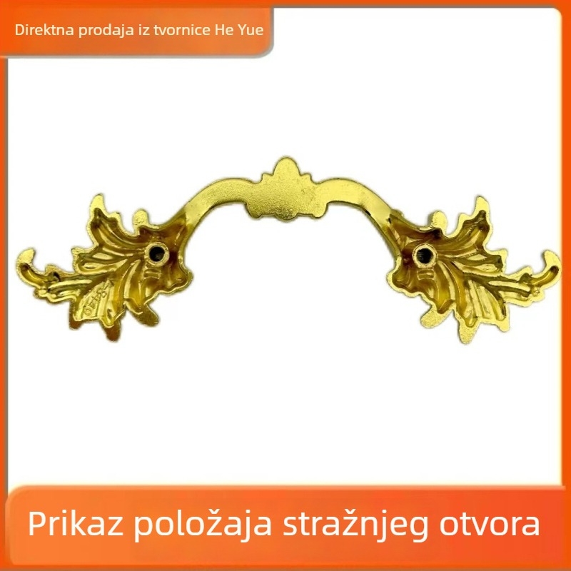 Ručka za ladicu od legure, europski stil, staro-srebrni završetak, francuskog stila vrata ormarića s bijelim uljnim završetkom, klasičan vintage dizajn