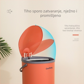 Plastični pedalni koš za smeće, velik kapacitet 8 L, s poklopcem, tiho zatvaranje, za dnevni boravak, kuhinju i kupaonicu