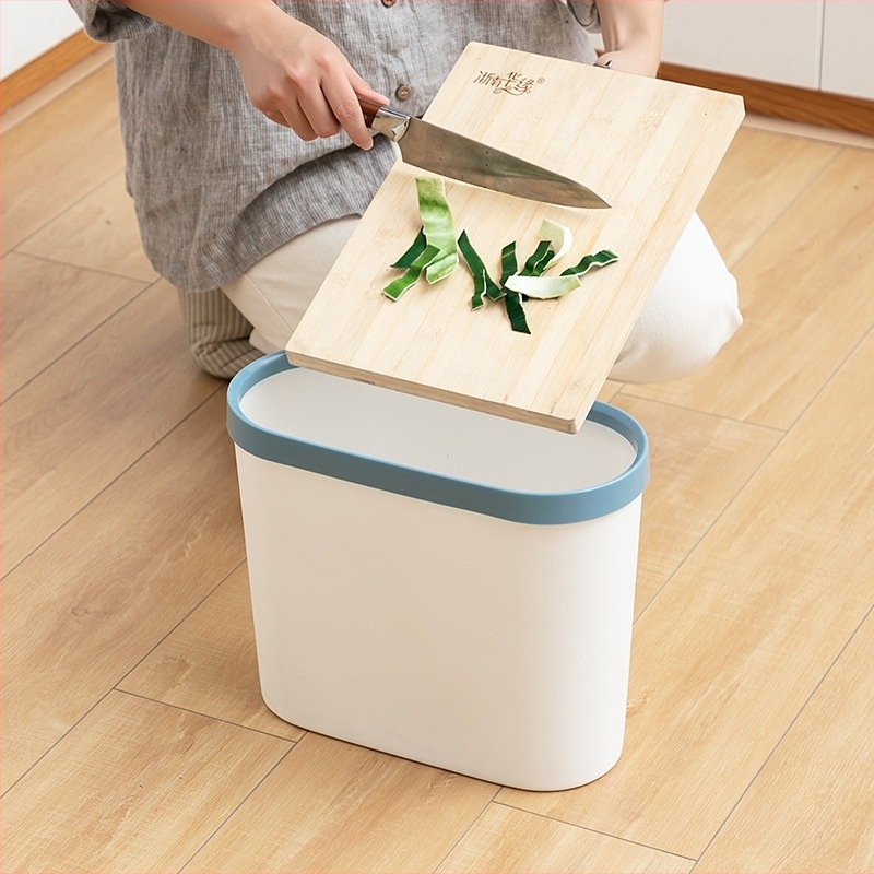 Kućni koš za otpad za prostor između WC-a i kuhinje, s tlačnim prstenom, tri boje, 12 cm