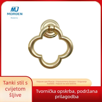 Nova ručica s prstenom u kineskom stilu, s jednim otvorom, od cinkovog legura, za vrata ormarića i ladice, ručica poklopca kutije za nakit u antiknom stilu
