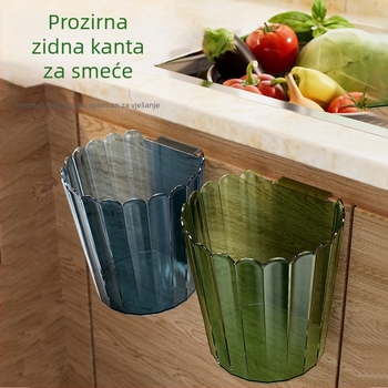 Proziran koš za otpad u europskom stilu, zidni, za kuhinju i kupaonicu, s čipkastim dizajnom