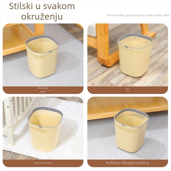 Velika plastična kanta za otpad bez poklopca, cilindričnog oblika, zapremina 12 l ili više, za kućnu i uredsku upotrebu