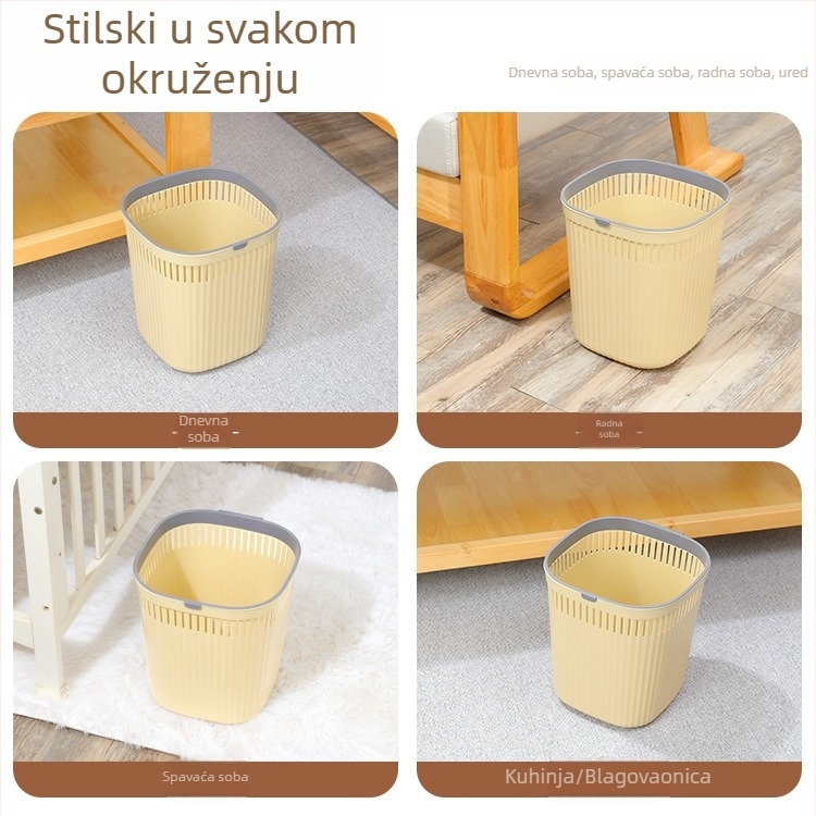 Velika plastična kanta za otpad bez poklopca, cilindričnog oblika, zapremina 12 l ili više, za kućnu i uredsku upotrebu