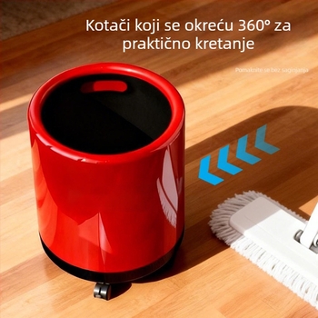 Kanta za smeće s dva odjeljka i kotačićima, krem boje, bez poklopca, kapaciteta 12 L