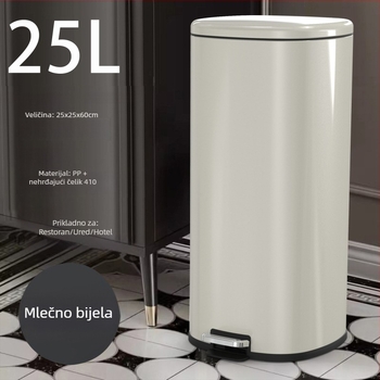 25 L nehrđajući čelik kuhinjski kanta za smeće s pedalom i poklopcem, tiho otvaranje i zatvaranje, kućnu ili poslovnu uporabu