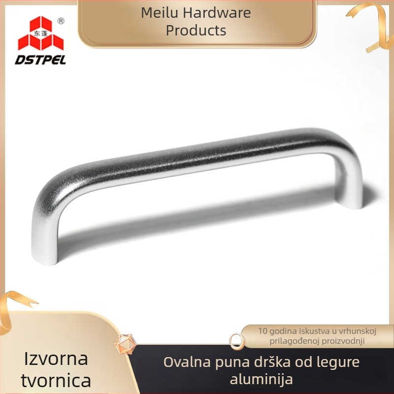 Ovalna ručka od aluminijske legure za vrata ormarića, luka oblika, ugradnja na površinu, model LS516
