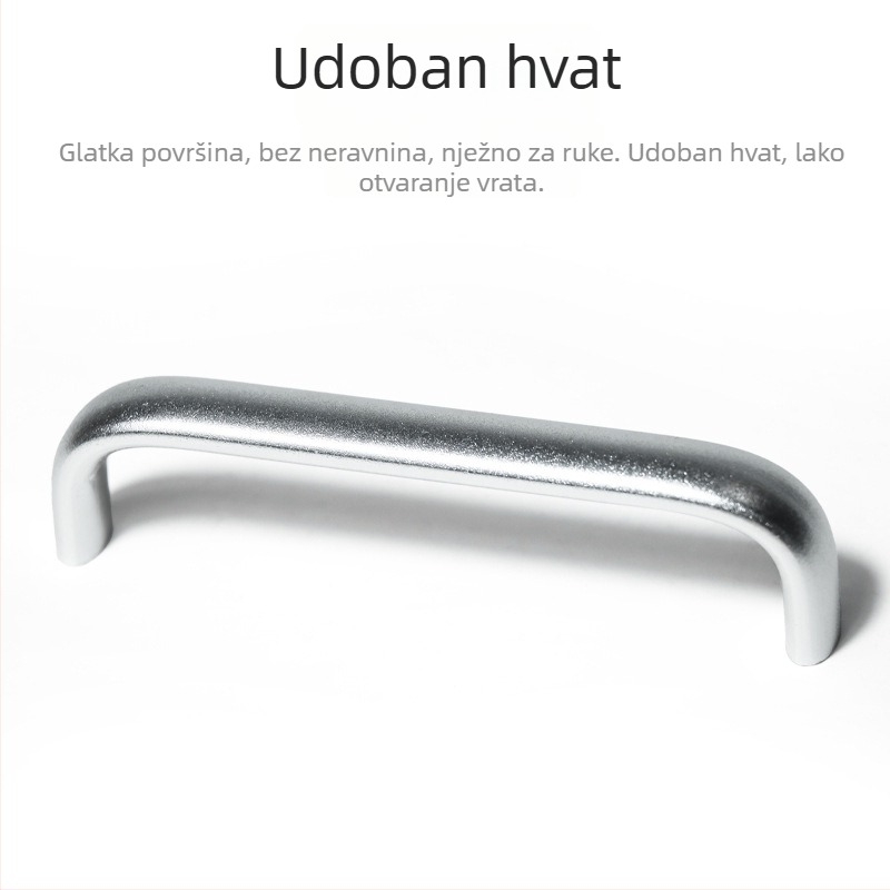 Ovalna ručka od aluminijske legure za vrata ormarića, luka oblika, ugradnja na površinu, model LS516