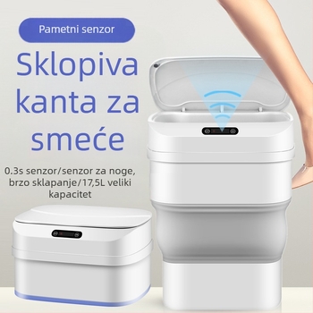 Pametan sklopivi koš za otpad s indukcijskim otvaranjem, kapacitet 13–17 L, za dnevni boravak, spavaću sobu i kuhinju