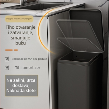 Kućni pedalni kanta za smeće od nehrđajućeg čelika, vodootporna, tihi, antibakterijski, velike kapacitete