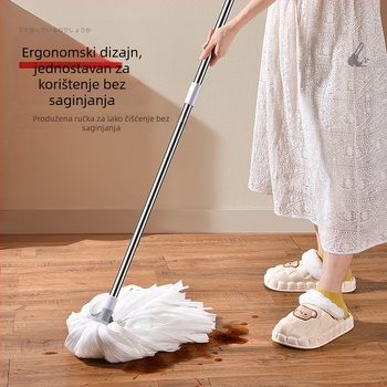 Zamjenska glava mop-a od netkanog materijala za suho i mokro čišćenje, upijajuća, kompatibilna s 125 cm teleskopskom ručkom.