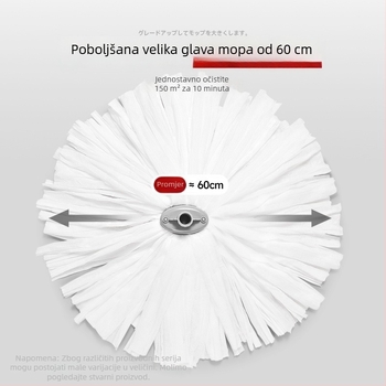Zamjenska glava mop-a od netkanog materijala za suho i mokro čišćenje, upijajuća, kompatibilna s 125 cm teleskopskom ručkom.