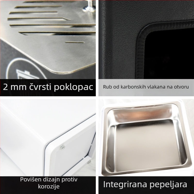 Poslovni nehrđajući čelični koš za smeće s pepeljakom, stojeći dizajn u holu hotela, u blizini lifta, velik kapacitet 12 l