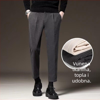 Visokokvalitetne muške hlače harém kroja, do gležnja, drapirane, uskog kroja, svakodnevne hlače.