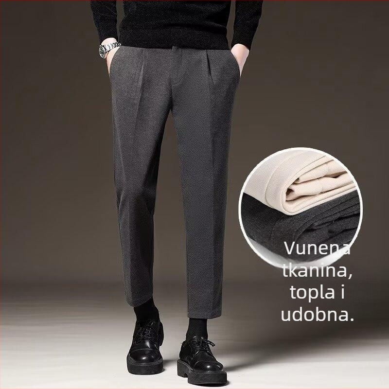 Visokokvalitetne muške hlače harém kroja, do gležnja, drapirane, uskog kroja, svakodnevne hlače.