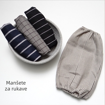 Rukavni zaštitni prekrivači od pamuka i lana, za dom i ured, unisex, prugasti karijorni uzorak