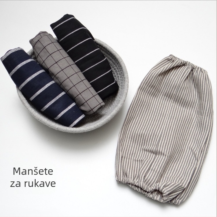 Rukavni zaštitni prekrivači od pamuka i lana, za dom i ured, unisex, prugasti karijorni uzorak