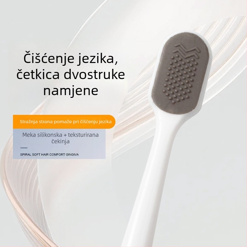 Zubne četkice s mekim vlaknima, kompaktna glava, ergonomska drška, za parove, crno-bijele, dvostruko pakiranje, pojedinačno zapakirane
