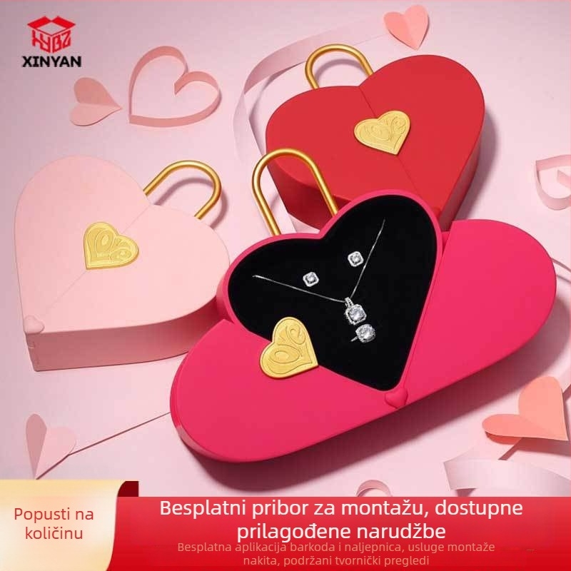 Kutija za nakit u obliku srca za Valentinovo, kutija za ogrlice, luksuzni dizajn